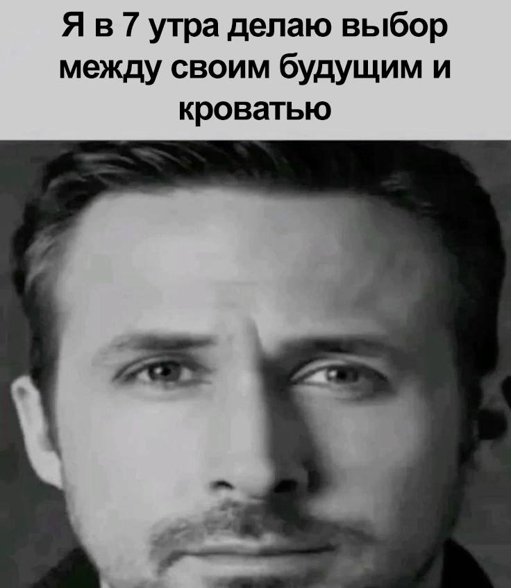 7 утра делаю выбор между своим будущим и кроватью