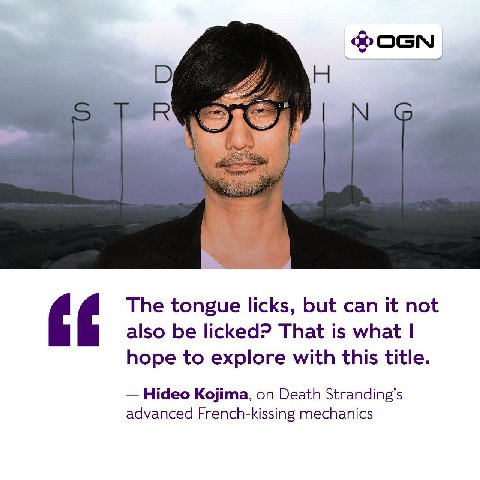 ®OGN The tongue licks, but can it not also be licked? That is what hope to explore with this title. Hideo Kojima, on Death Stranding’s advanced French-kissing mechanics