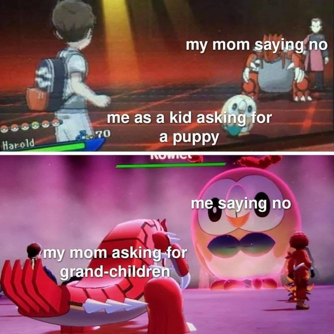 my mom по me as a kid as то а рирру Harold me по my mom grand-cl -childré