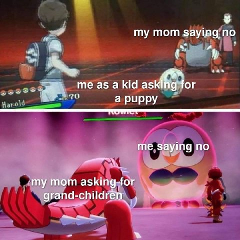 my mom по me as a kid as то а рирру Harold me по my mom grand-cl -childré