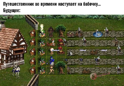Путешественник во времени наступает на бабочку... Будущее: