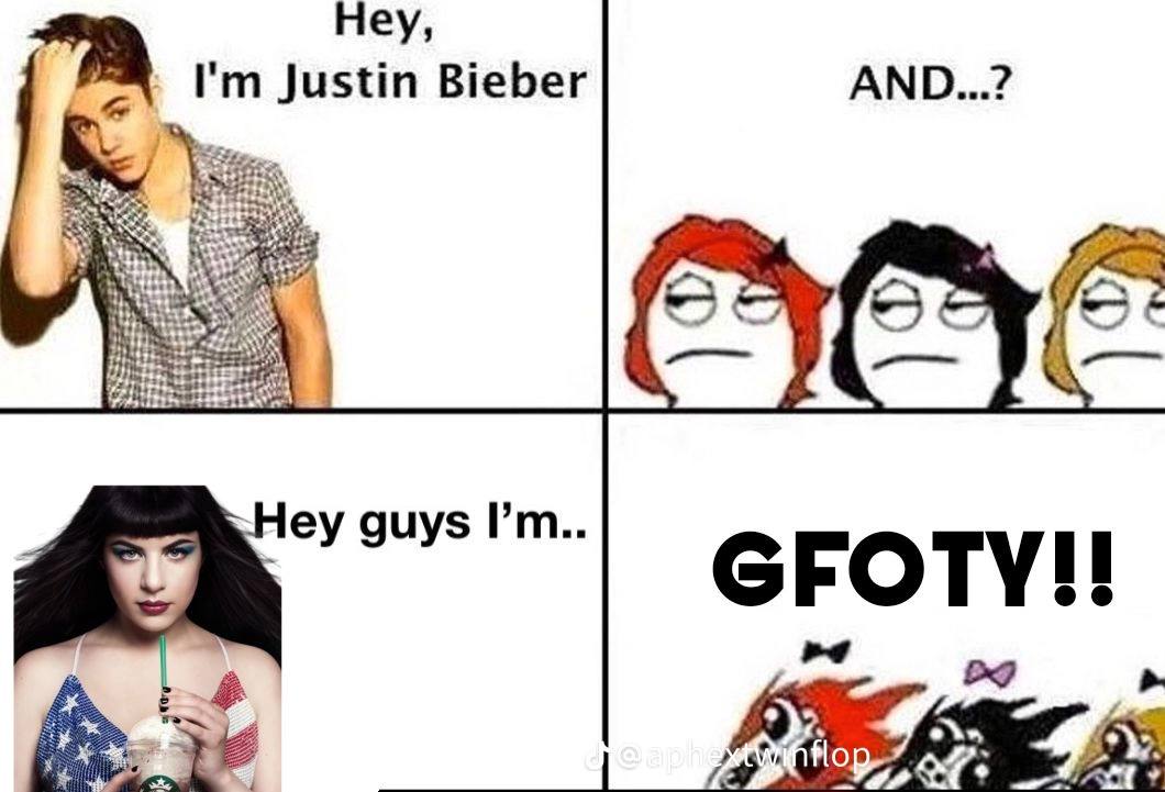 Hey, Justin Bieber AN a guys GFOTY flo 9