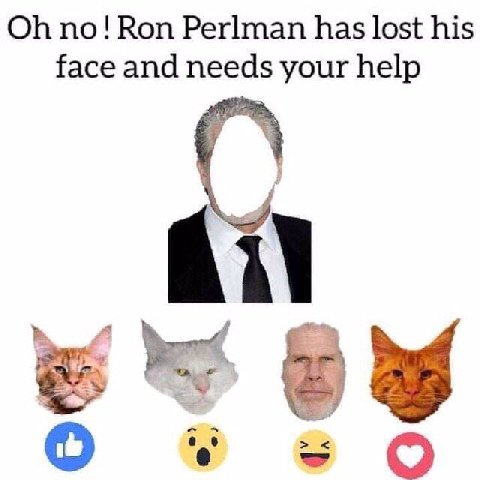 по! Ron Perlman has lost his face and your help У