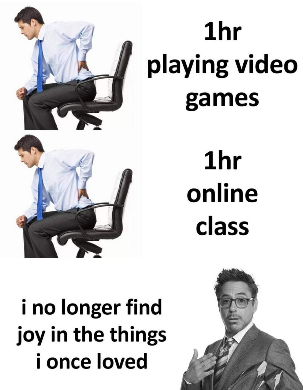 thr A playing video games thr online class i no longer find joy in the things i once loved A