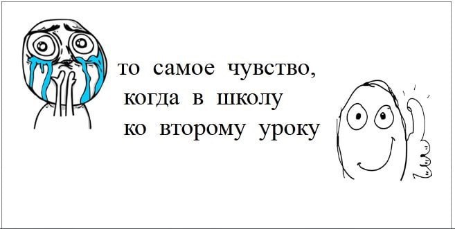 то самое чувство, когда в школу второму уроку