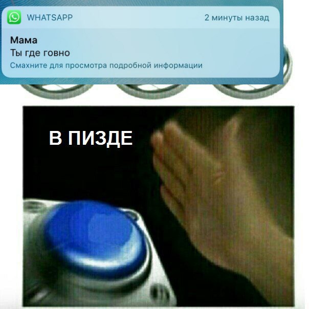 WHATSAPP 2 минуты назад Мама Ты где говно Смахните для просмотра подробной информации В ПИЗДЕ
