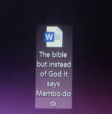 The bible but instead of God it says Mambo.do