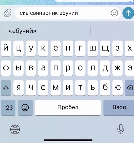 ицВкенгшщзх @ ска свинарник ебучий © @ Фячемитьбюа 3 © Пробел _ ввод Шячеми ть б юм