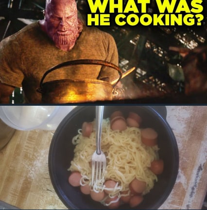 HE COOKING?