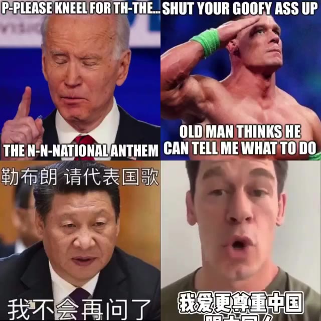 SS ~~ OLOIMAN THINKS THE N-N-NATIONAUANTHEM CAN TELUME WHAT TODO. FEELEASE KNEEL FOR TH-THE... SHUT YOUR GOOFY ASS UP a +4 OLDMAN THINKS THEN-N-NATIONAUANTHEM САН ТЕМЕ WHAT ТО 0. © 54 ~~ GUNMAN THINKS
