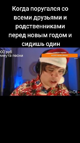 Когда поругался со всеми друзьями и родственниками перед новым годом и _ сидишь один инута пес $ J