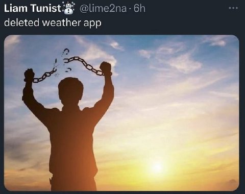 Нат Tunist deleted weather app