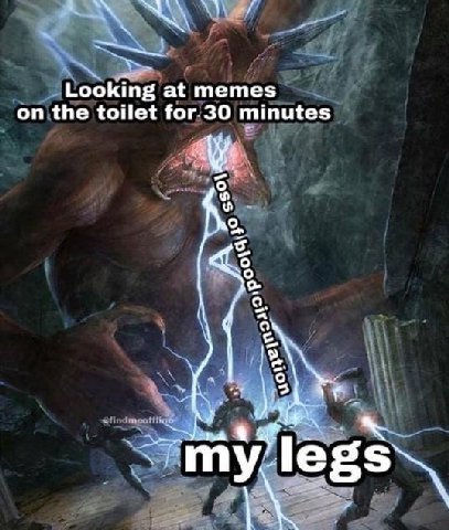 Looking at memes on the toilet for.30 minutes