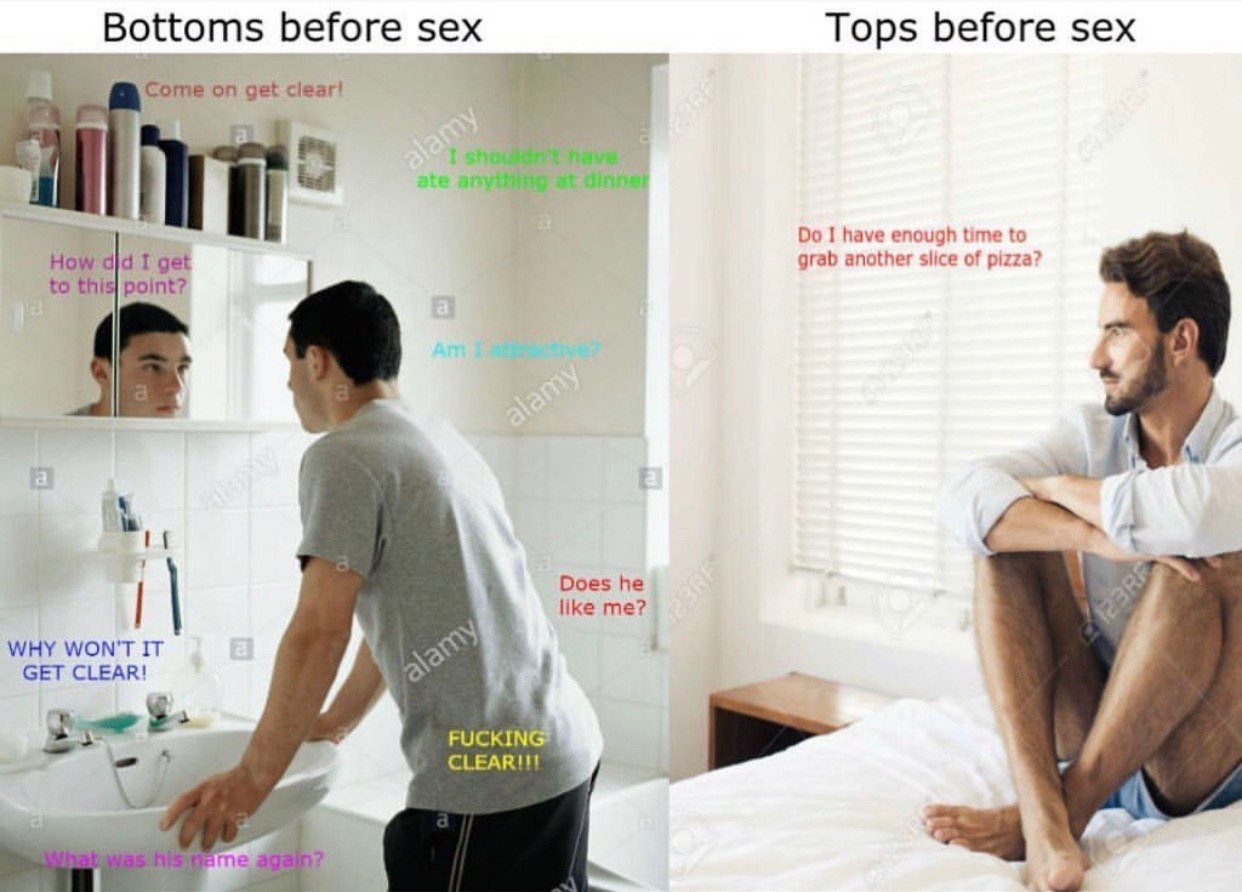 Bottoms before sex Tops before sex on get clear! I have enough time to How did get grab another slice of pizza? to this) point? Does he like me? WHY WON'T IT СЕТ CLEAR! о