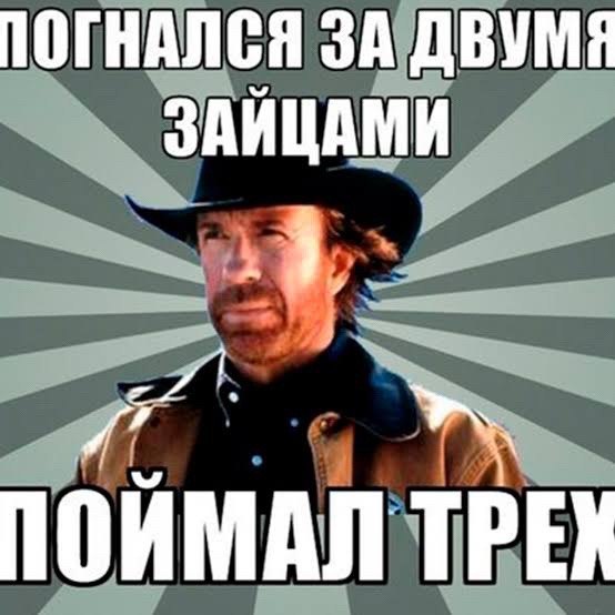 ПОГНАЛСЯ ЗА ДВУМЯ ЗАЙЦАМИ ПОЙМАЛ ТРЕХ