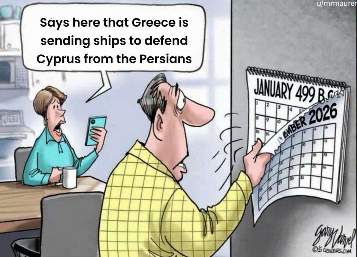 Says here that Greece is sending ships to defend Cyprus from the JANUARY 499 026 gal У у