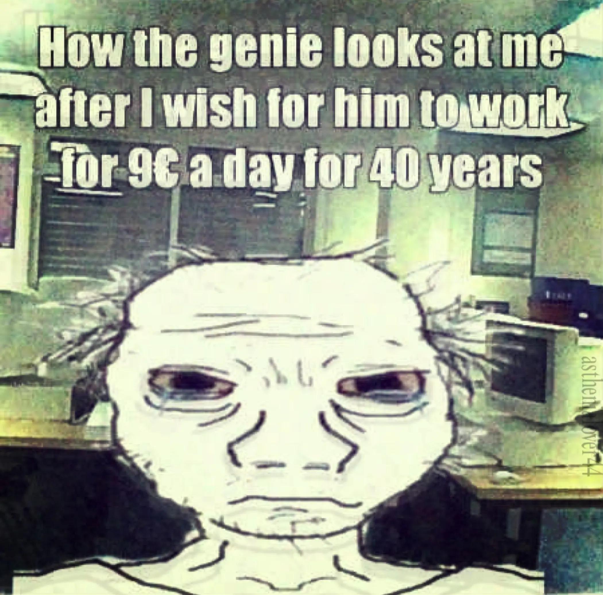the genie looks at wish for him day years