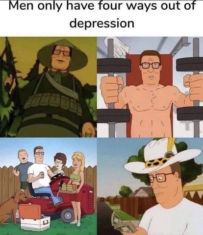 Men only have four ways out о depression