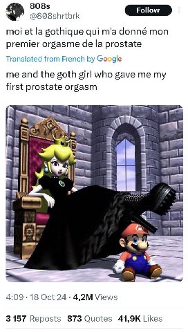 moi gothique qui donné mon premier orgasme prostate Translated from French Google me and the goth girl who gave me my first prostate orgasm в |553 a и 1 4:09 -18 Oct Views 3157 Reposts 873 Quotes Like