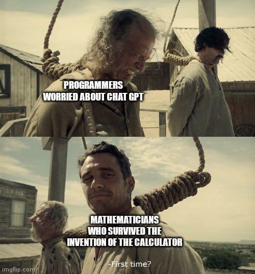PROGRAMMERS WORRIED ABOUT CHAT GPT MATHEMATICUANS INVENTION OF THE GALCULATOR -First time?