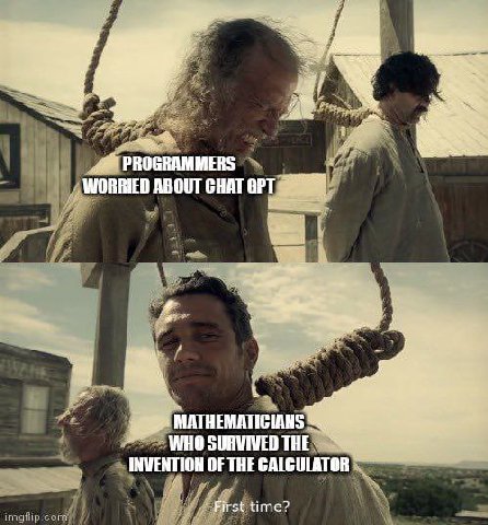 PROGRAMMERS WORRIED ABOUT CHAT GPT MATHEMATICUANS INVENTION OF THE GALCULATOR -First time?