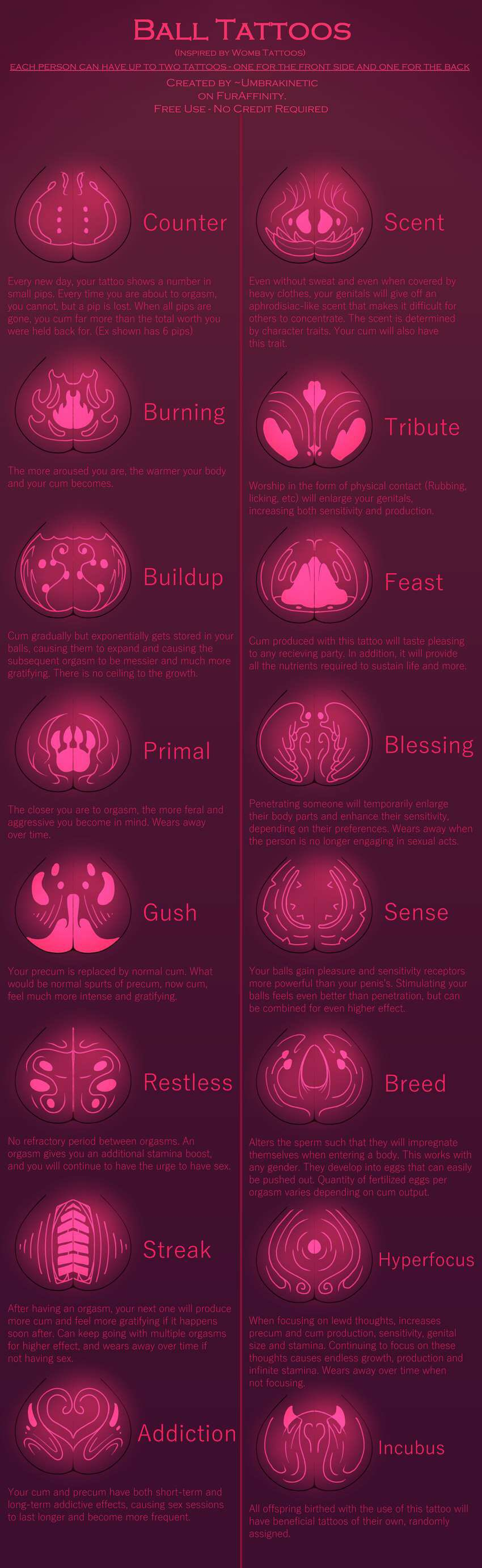 BALL TATTOOS (INSPIRED WOMB TATTOOS) ON AIN НА TVW -ON OR ON OR A CREATED ~UMBRAKINETIC ON FURAFFINITY. FREE USE- NO CREDIT REQUIRED. Counter Every new day, tattoo shows a number in Even without and é