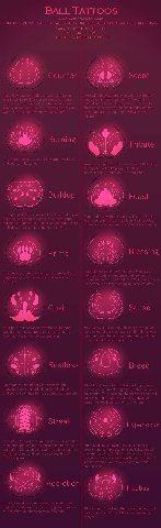 BALL TATTOOS (INSPIRED WOMB TATTOOS) ON AIN НА TVW -ON OR ON OR A CREATED ~UMBRAKINETIC ON FURAFFINITY. FREE USE- NO CREDIT REQUIRED. Counter Every new day, tattoo shows a number in Even without and é