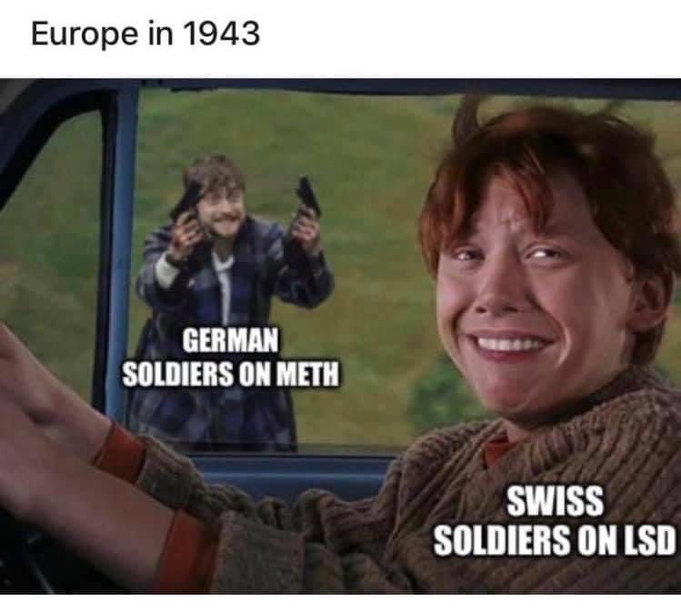 Europe 1943 GERMAN SOLDIERS ON METH SWISS SOLDIERS ON LSD