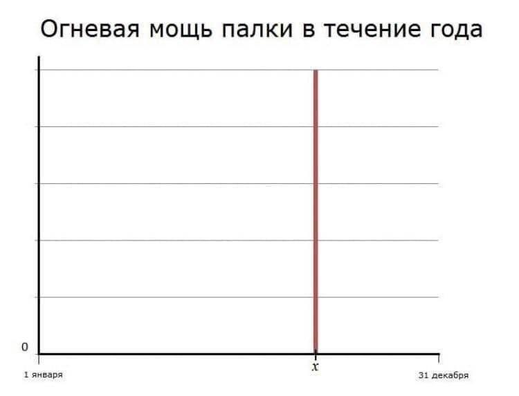 Огневая мощь палки в течение года 1 января 31 декабря