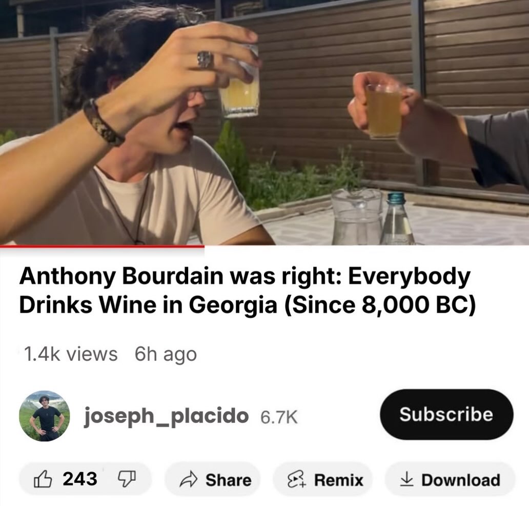 Anthony Bourdain was right: Everybody Drinks Wine in Georgia (Since 8,000 views ago joseph_placido 6.7к 243 A Share Remix Download