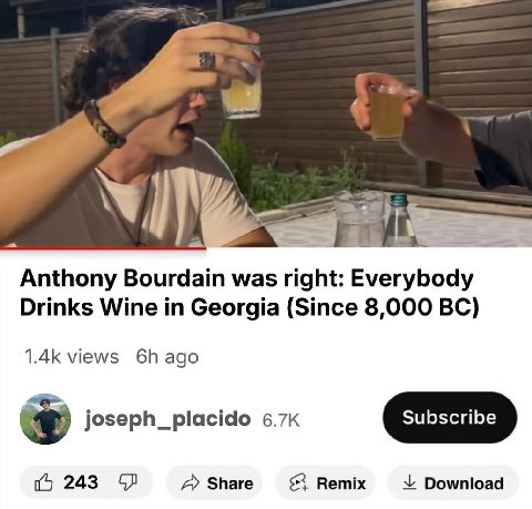 Anthony Bourdain was right: Everybody Drinks Wine in Georgia (Since 8,000 views ago joseph_placido 6.7к 243 A Share Remix Download