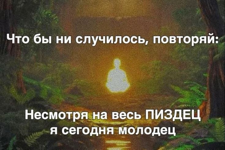 Что бы ни случилось, повторяй: Несмотря на весь ПИЗДЕЦ я сегодня молодец