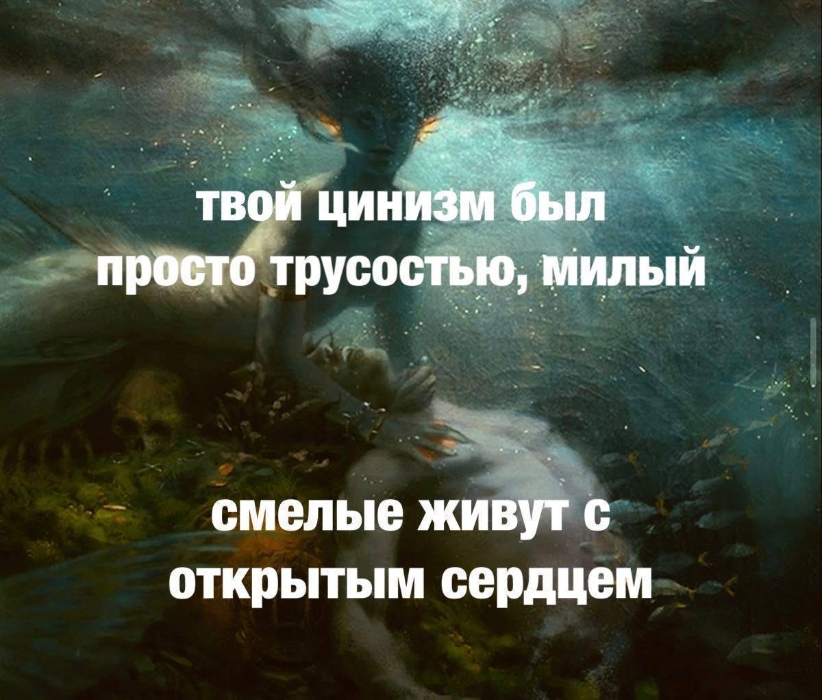 твой цинизм был просто трусостью, милый смелые живут с открытым сердцем