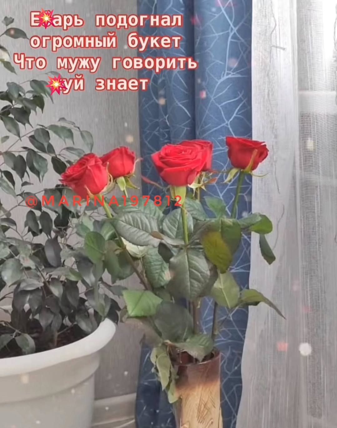 подогнал огромный букет “Что мужу говорить жуй знает 4