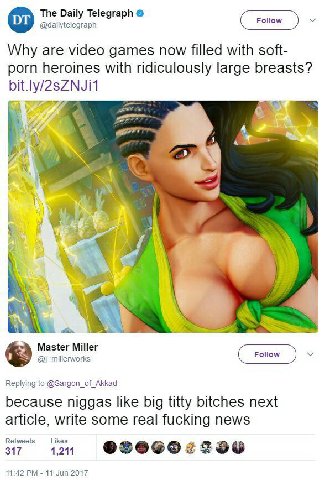 The Daily Telegraph @dailytelegraph Why are video games now filled with soft- porn heroines with ridiculously large breasts? bit.ly/2sZNJi1 $3 4 a Master Miller @j_millerworks Replying to @Sargon_of_A
