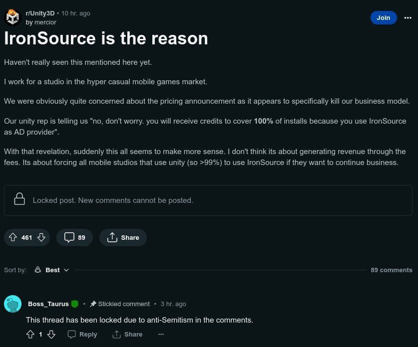 r/Unity3D 10 ago Join тегсюг lronSource is the reason Haven't really seen this mentioned here yet. work for a studio in the hyper casual mobile games market. We were obviously quite concerned about th