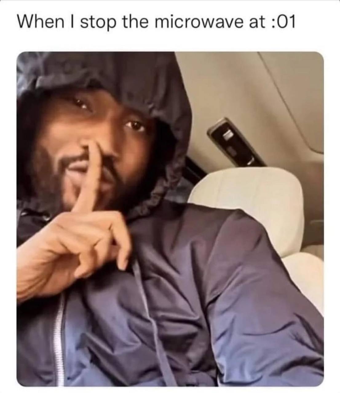 When stop the microwave at :01