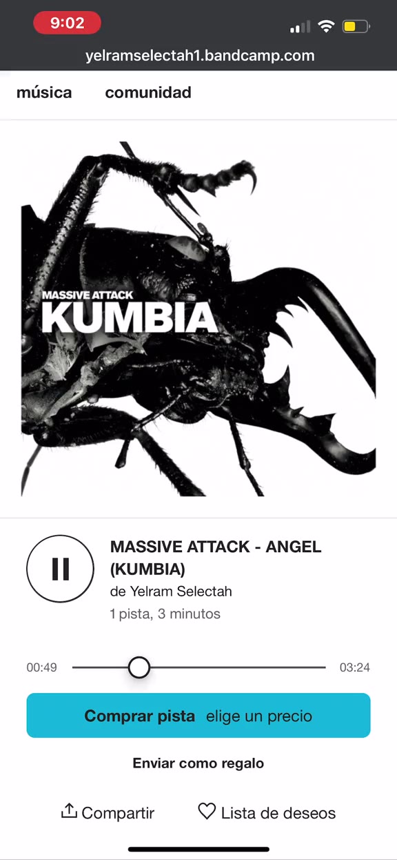 yelramselectah1.bandcamp.com musica comunidad MASSIVE ATTACK - ANGEL 1 pista, 3 minutos Comprar pista elige un precio Enviar como regalo aw Compartir Q Lista de deseos