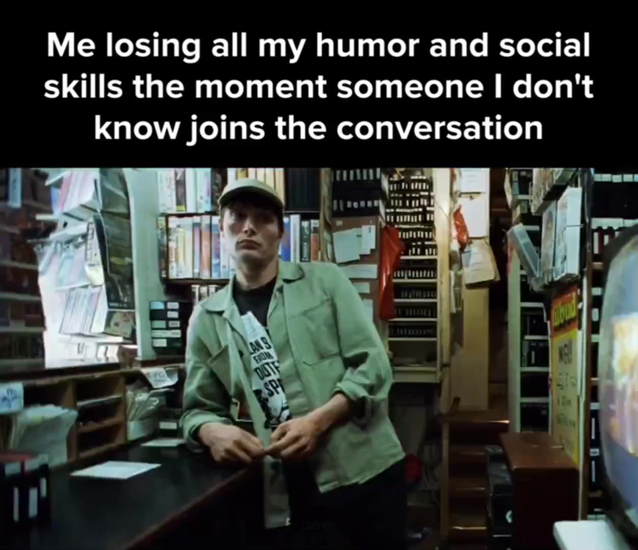 Me losing all my humor and social skills the moment someone | don't know joins the conversation