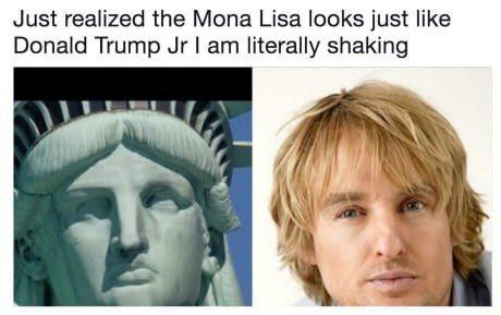 Just realized the Mona Lisa looks just like Donald Trump literally shaking