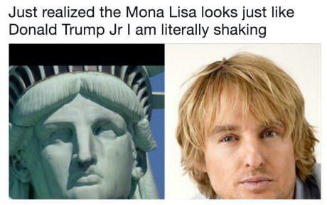 Just realized the Mona Lisa looks just like Donald Trump literally shaking