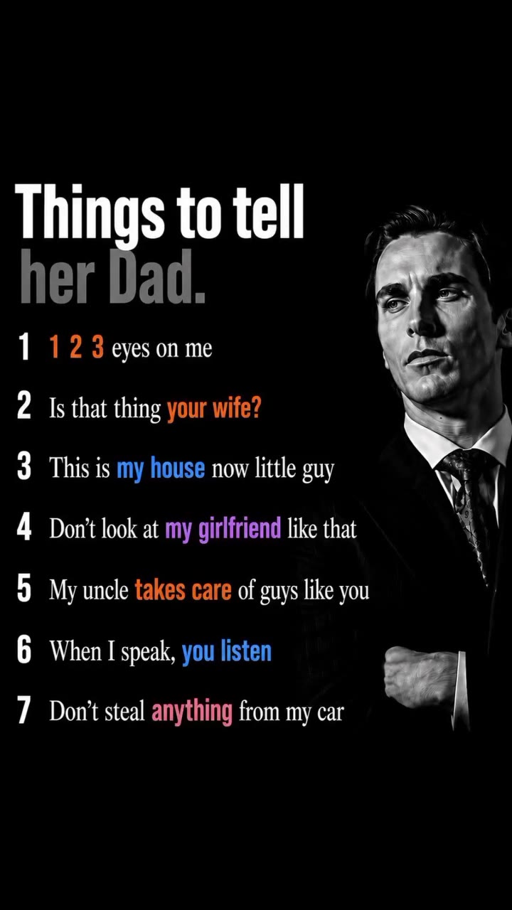 Things totell 3 This is my house now little guy Wi | 5) My uncle takes care of guys like you ь 6 When Г speak, you listen Fag 7 Don't steal anything from my car й