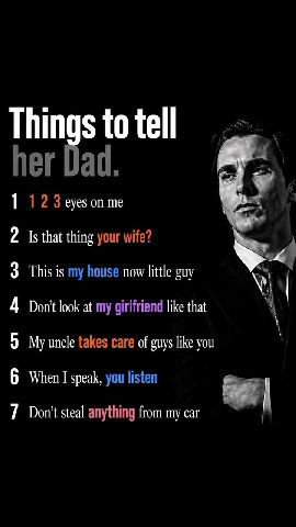 Things totell 3 This is my house now little guy Wi | 5) My uncle takes care of guys like you ь 6 When Г speak, you listen Fag 7 Don't steal anything from my car й