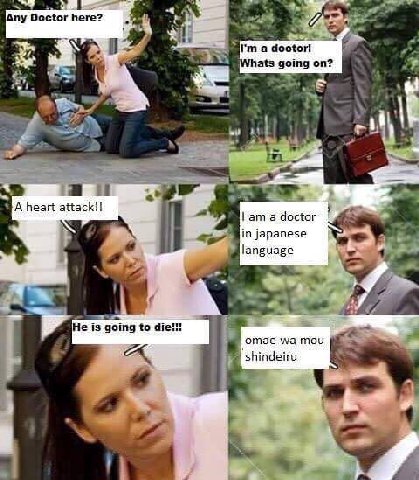 4 a Any Doctor here? a doctor! я hats going on? 5 alk 3 2 a att Гат а doctor in japanese language a4 Не is going to diet! a mou а A. shindeiru 2 4