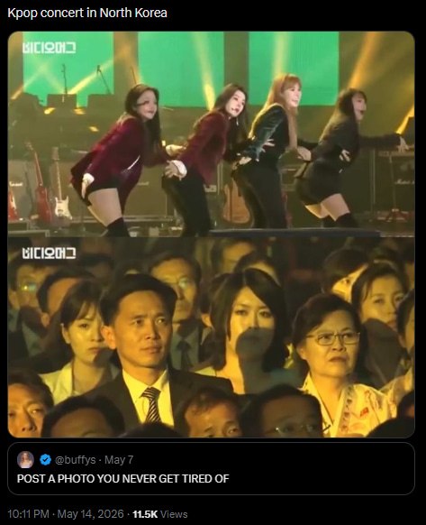 Крор concert in North Korea may7 POST A PHOTO YOU NEVER GET TIRED OF 1 May 14, 2026 Views