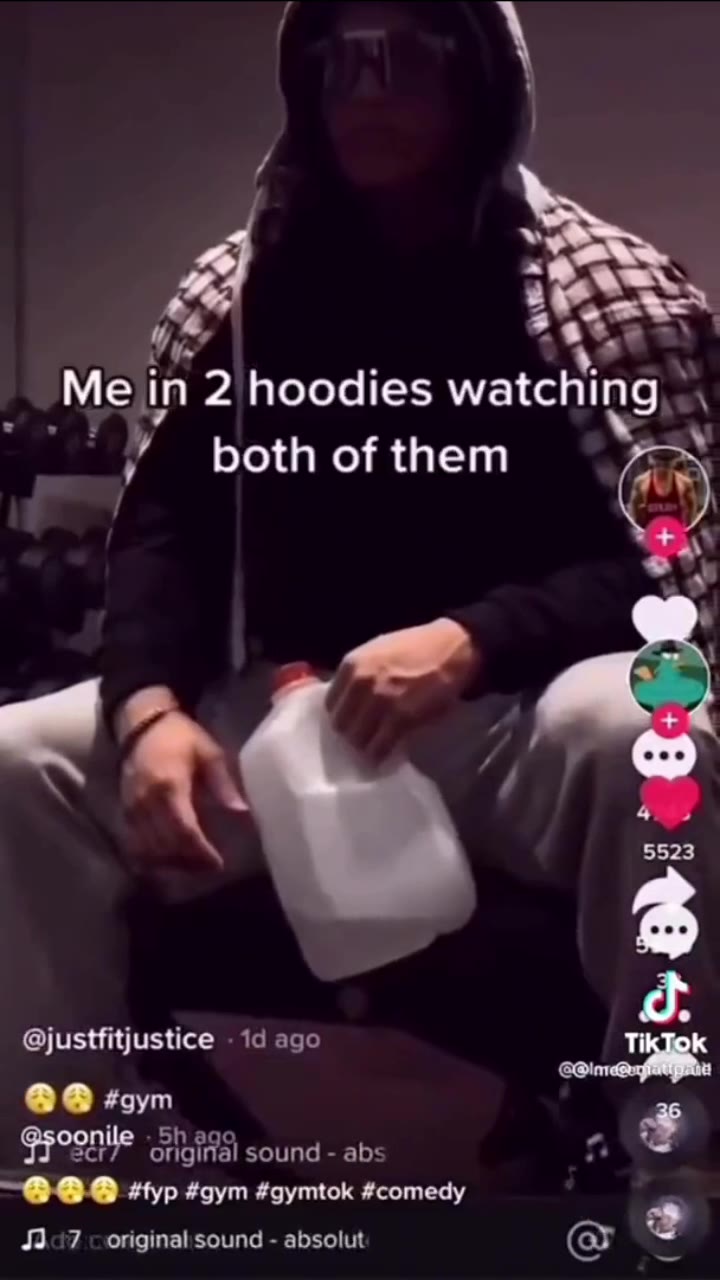 . Randomyguy, thinking не ~@O@ ур #дут #gymtok #comedy Л ibsolutecr7 original sound ыы Me in 2 hoodies watching “A Л 7 с опдта!$оипд - absolut @ @ girifriend stole allffimine —— hoodies your girlfrien