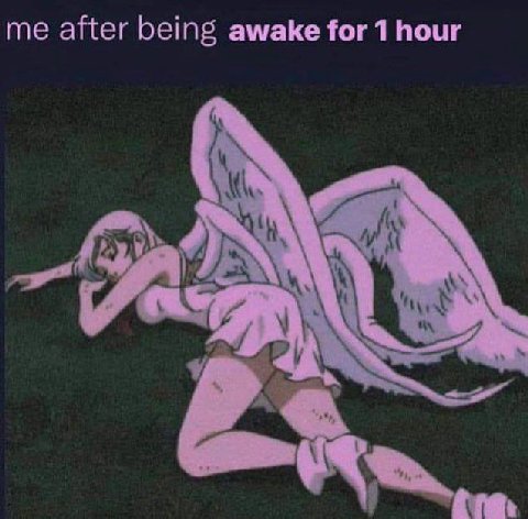me after being awake for 1 hour