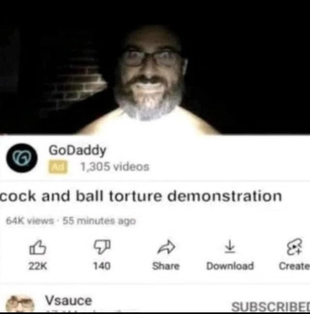 GoDaddy cock and ball torture demonstration 14 share Download reate Vsauce