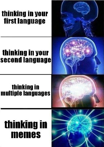 thinking in your first language thinking in your second language thinking in multiple languages thinking in Memes