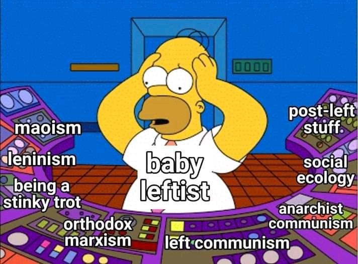 post-left maoism stuff. social being a ecology stinky trot anarchist communism orthodox left communism.